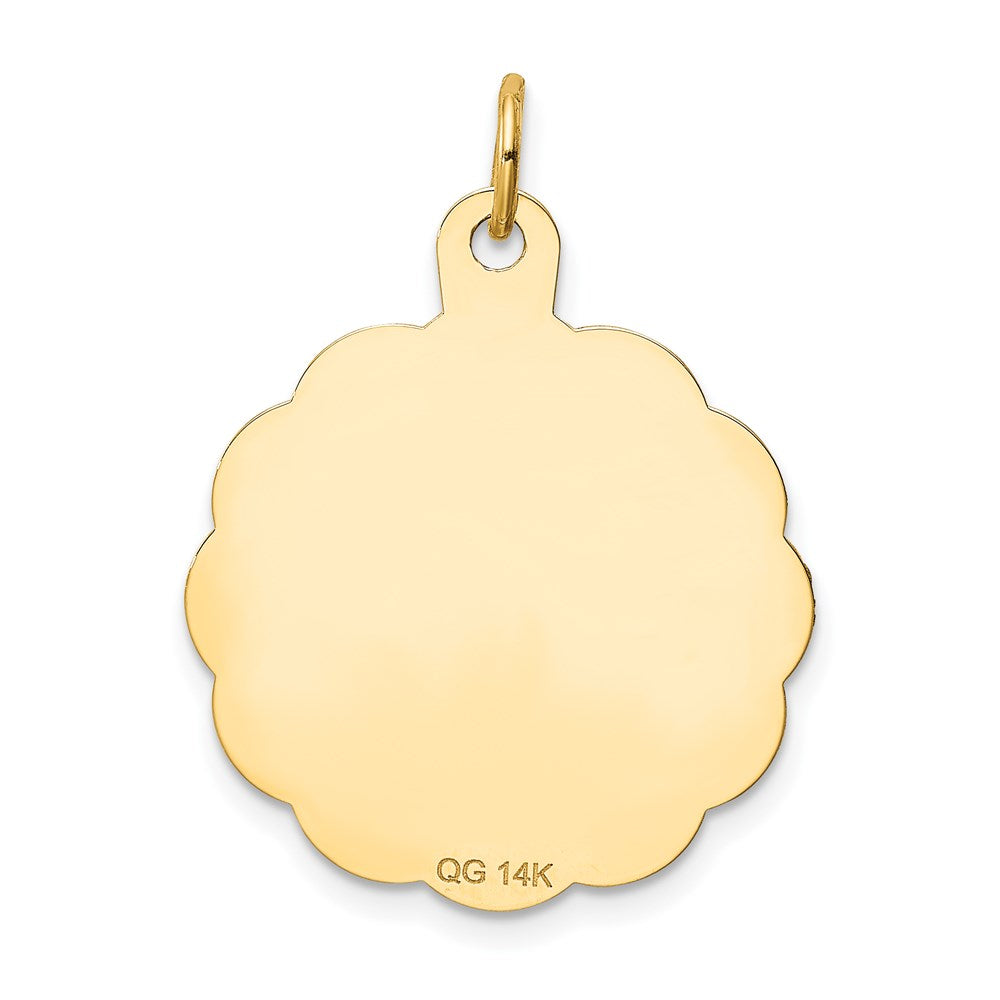 14K A DATE TO REMEMBER 23mm Engravable Disc Charm