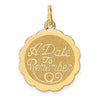 14K A DATE TO REMEMBER 18mm Engravable Disc Charm