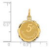 14K 5th ANNIVERSARY 16mm Engravable Disc Charm