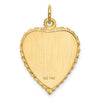 14K 50th ANNIVERSARY 19mm Engravable Rope-Edge Heart Charm