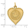 14K 50th ANNIVERSARY 19mm Engravable Rope-Edge Heart Charm