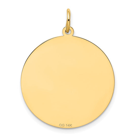 14K HAPPY ANNIVERSARY with Heart 25mm Engravable Disc Charm