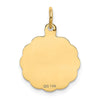 14k Polished IT'S A BOY Scalloped 16mm Engravable Disc Charm