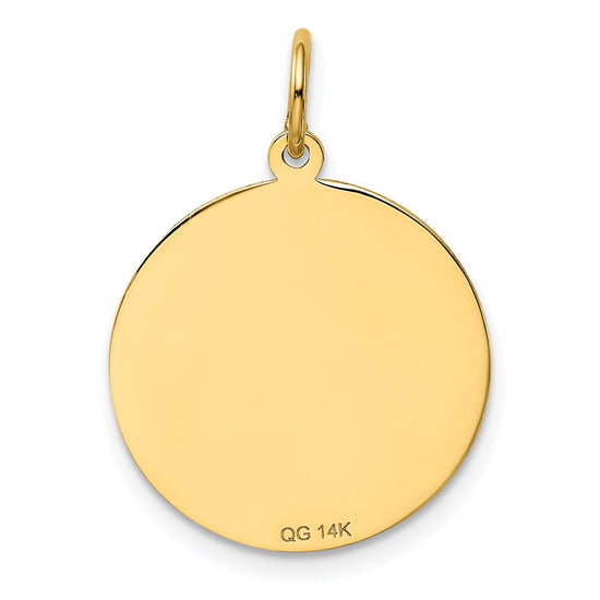 14K #1 DAD 19mm Engravable Disc Charm