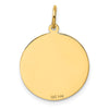 14K #1 DAD 19mm Engravable Disc Charm