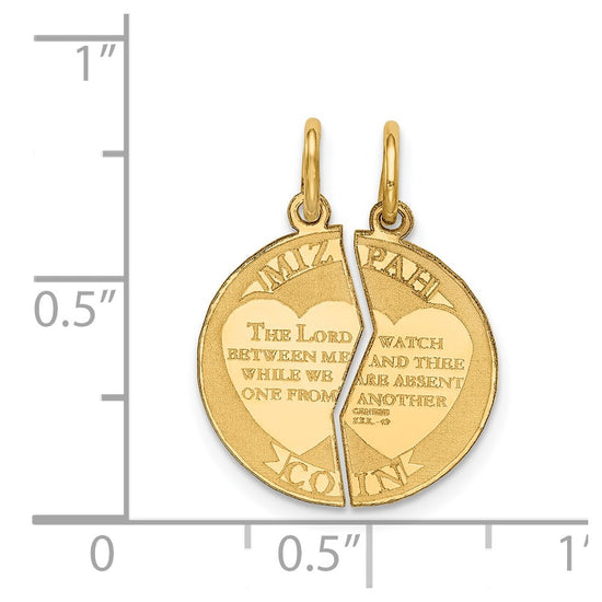 Gold Mizpah Pendants