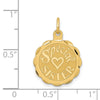 14K SPECIAL SISTER 15mm Engravable Disc Charm