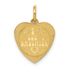 14k #1 GODDAUGHTER 17mm Engravable Heart Disc Charm