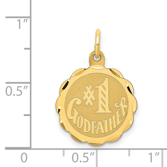 14K #1 GODFATHER 19mm Engravable Disc Charm