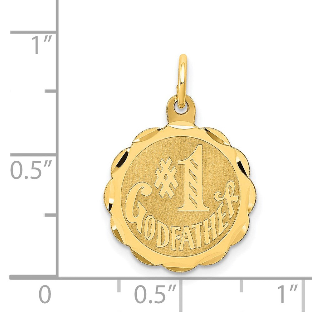 14K #1 GODFATHER 19mm Engravable Disc Charm