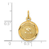 14k GRADUATION DAY with Cap 13mm Engravable Disc Charm