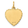 14k Graduation Cap Engravable Heart with Rope Edge Charm