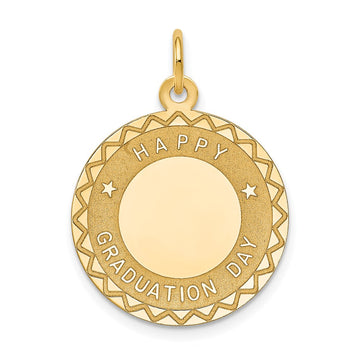 14k HAPPY GRADUATION DAY Engravable Disc Charm
