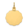 14k Polished IT'S A GIRL Scalloped 16mm Engravable Disc Charm