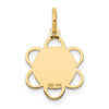 14k Polished and Satin Solid HOLY COMMUNION Scalloped Edge Round Disc Charm