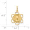 14k Polished and Satin Solid HOLY COMMUNION Scalloped Edge Round Disc Charm