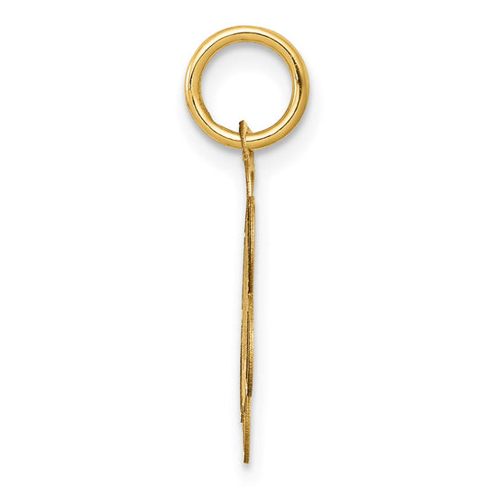 14k Polished MY CONFIRMATION with Dove Scalloped Edge Round Charm