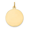 14k Polished and Satin Solid MY CONFIRMATION with Dove Round Disc Pendant