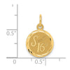 14k SWEET 16 Engravable 12mm Disc Charm