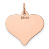 14K Rose Gold Polished Engravable 18mm Heart Disc Pendant