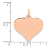 14K Rose Gold Polished Engravable 18mm Heart Disc Pendant