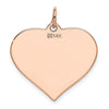 14K Rose Gold Polished Engravable 24mm Heart Disc Pendant