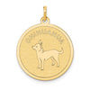 14k CHIHUAHUA 20mm Engravable Disc Dog Charm