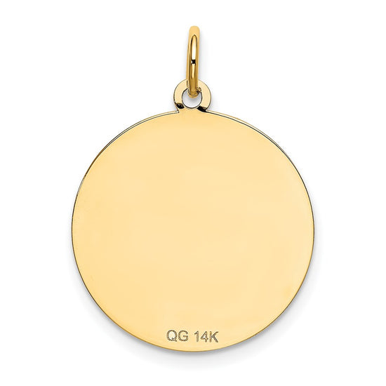 14k SHIH TZU 20mm Engravable Disc Dog Charm