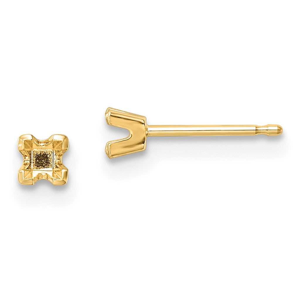 14k Princess-cut Diamond Stud Earrings