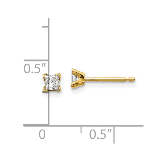 14k Princess-cut Diamond Stud Earrings