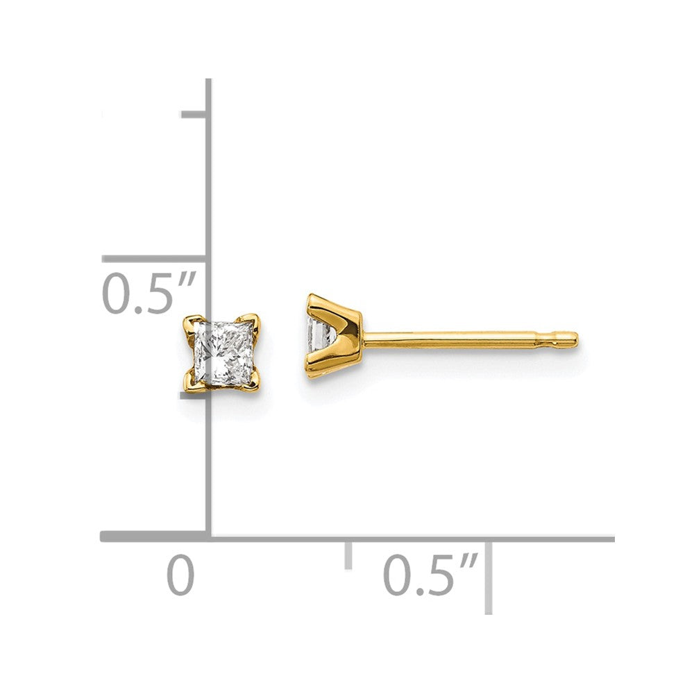 14k Princess-cut Diamond Stud Earrings