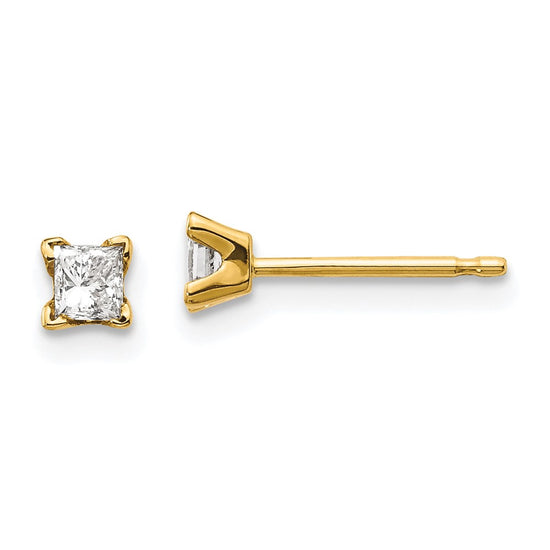 14k Princess-cut Diamond Stud Earrings