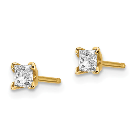 14k Princess-cut Diamond Stud Earrings