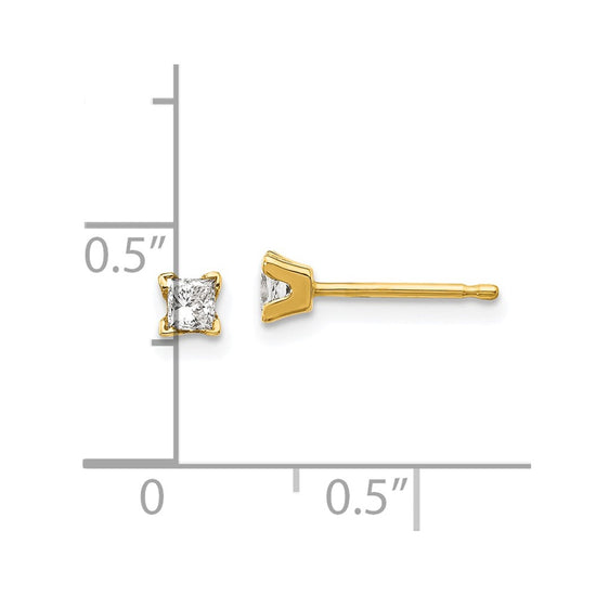 14k Princess-cut Diamond Stud Earrings