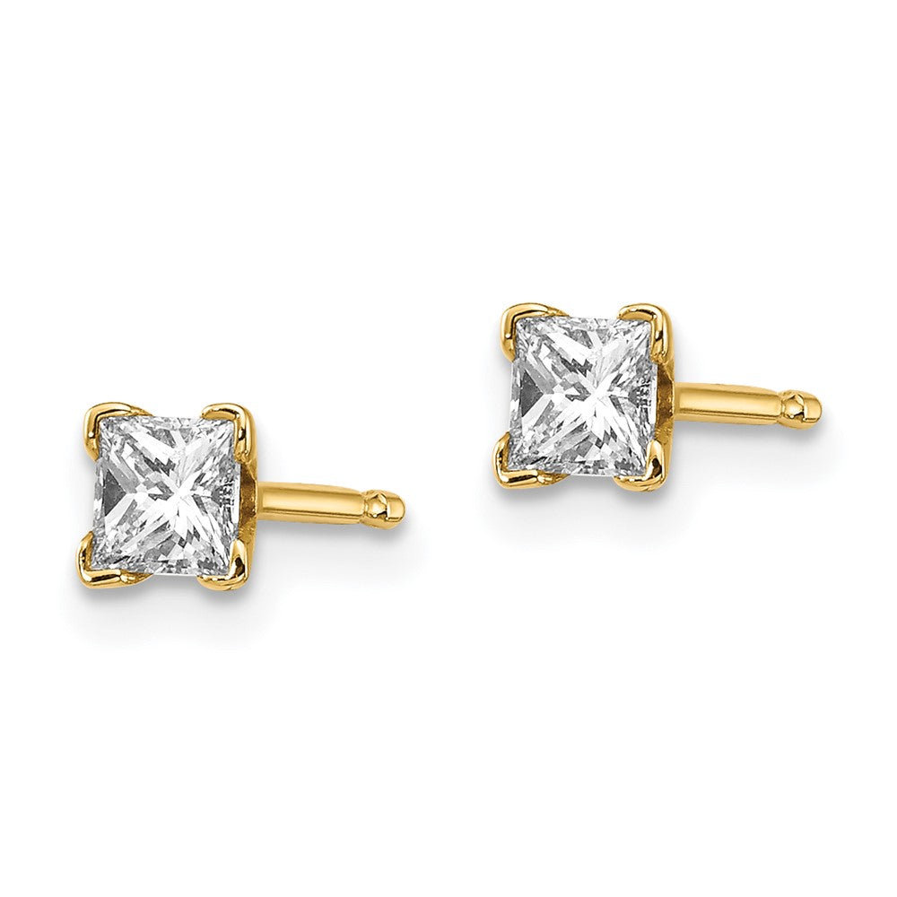 14k Princess-cut Diamond Stud Earrings