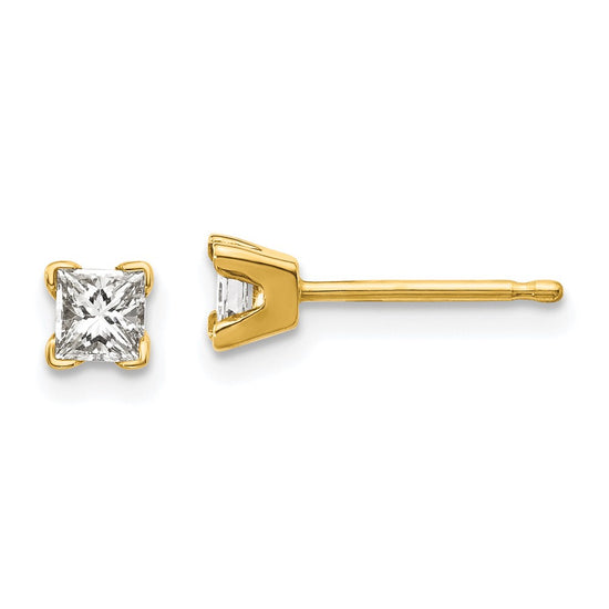 14k Princess-cut Diamond Stud Earrings
