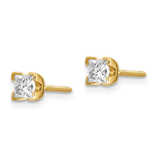 14k Princess-cut Diamond Stud Earrings