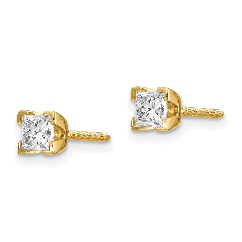 14k Princess-cut Diamond Stud Earrings