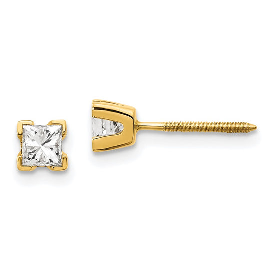 14k Princess-cut Diamond Stud Earrings