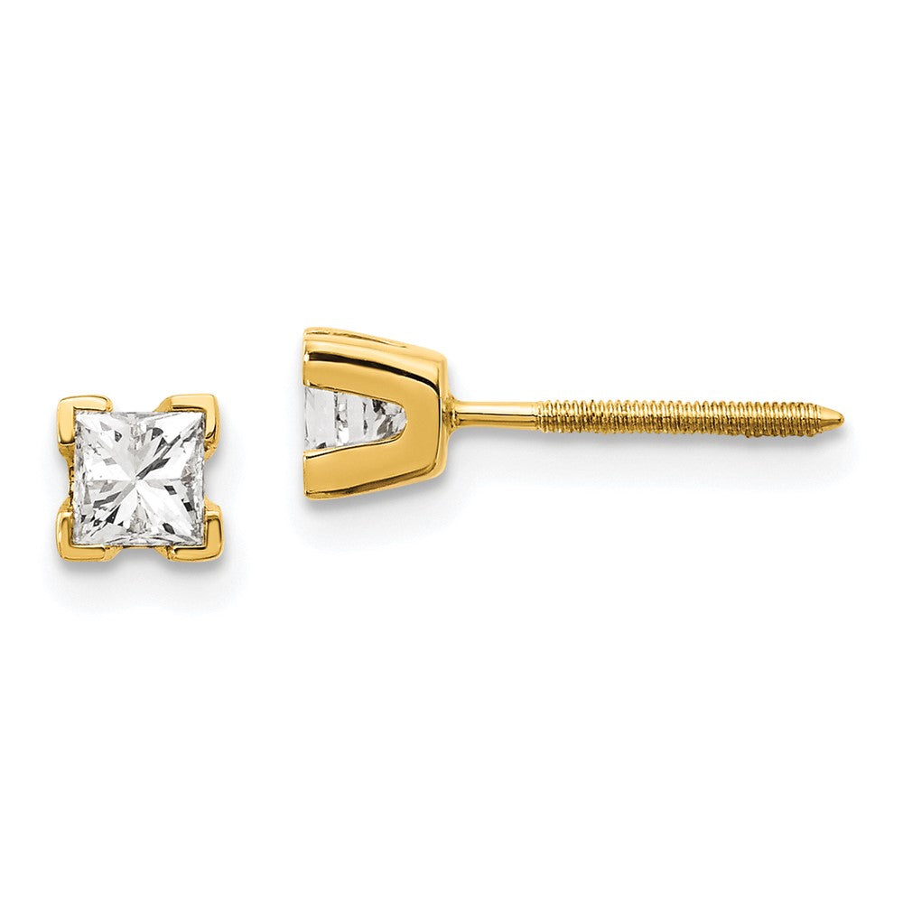 14k Princess-cut Diamond Stud Earrings