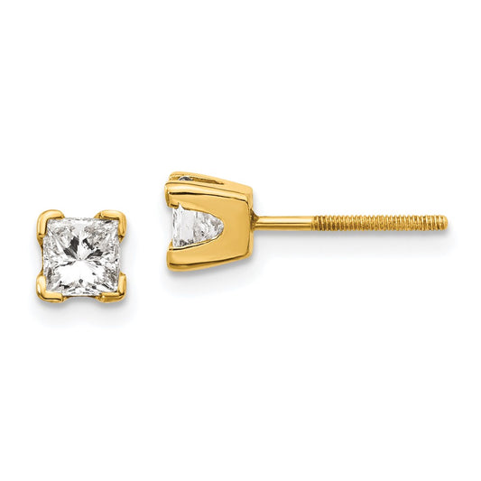 14k Princess-cut Diamond Stud Earrings