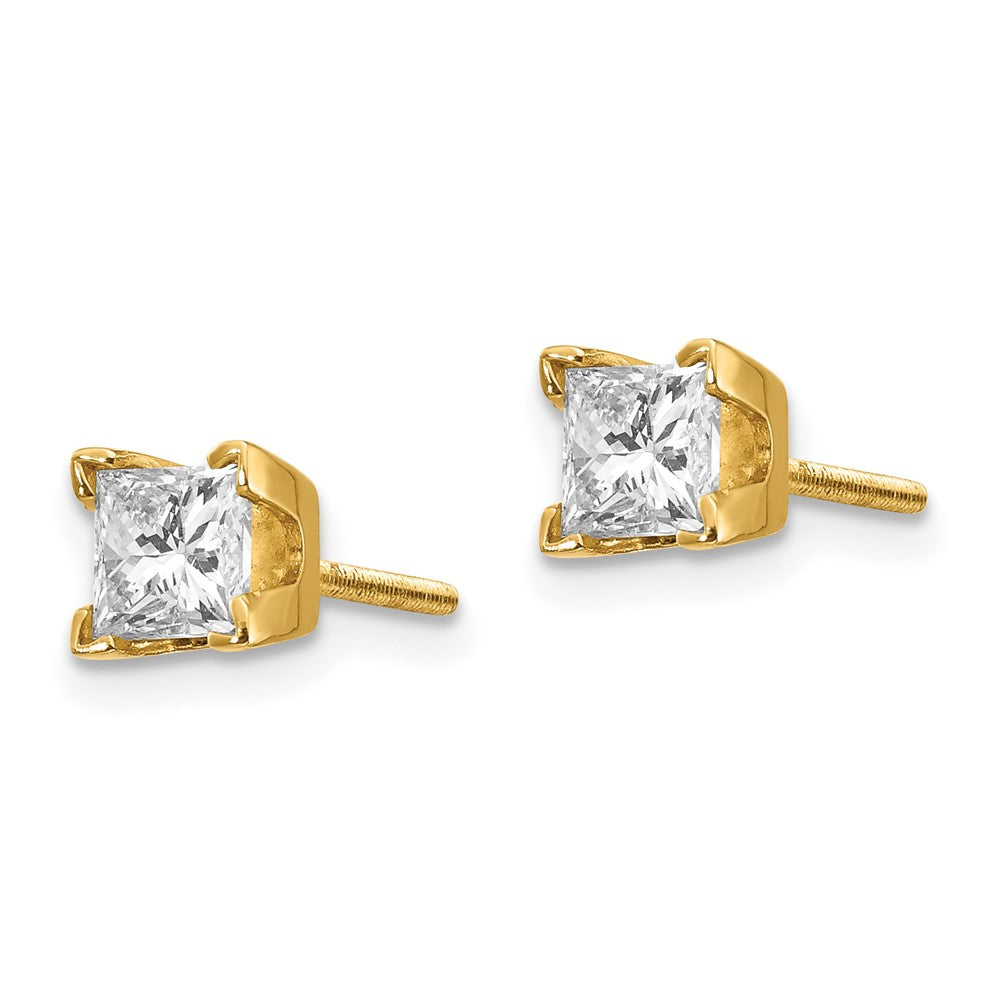 14k Princess-cut Diamond Stud Earrings