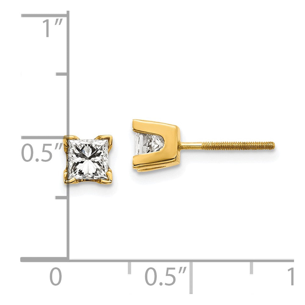 14k Princess-cut Diamond Stud Earrings