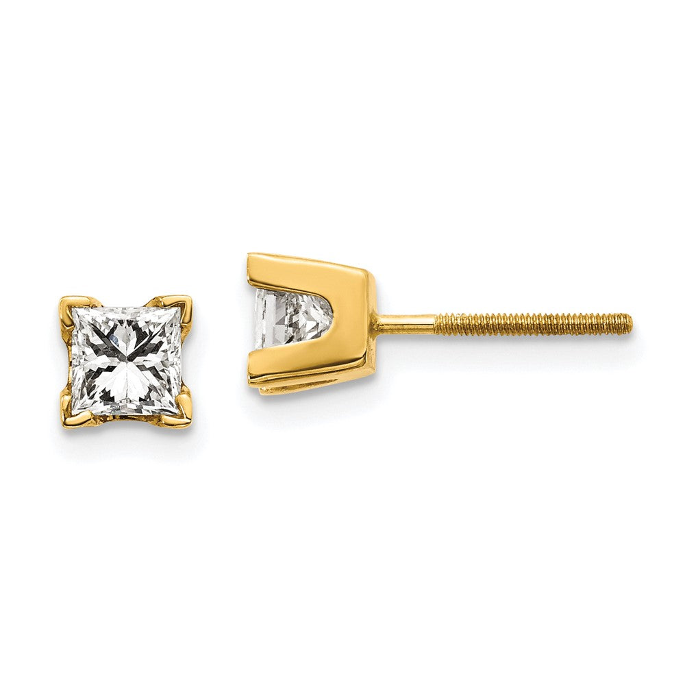 14k Princess-cut Diamond Stud Earrings