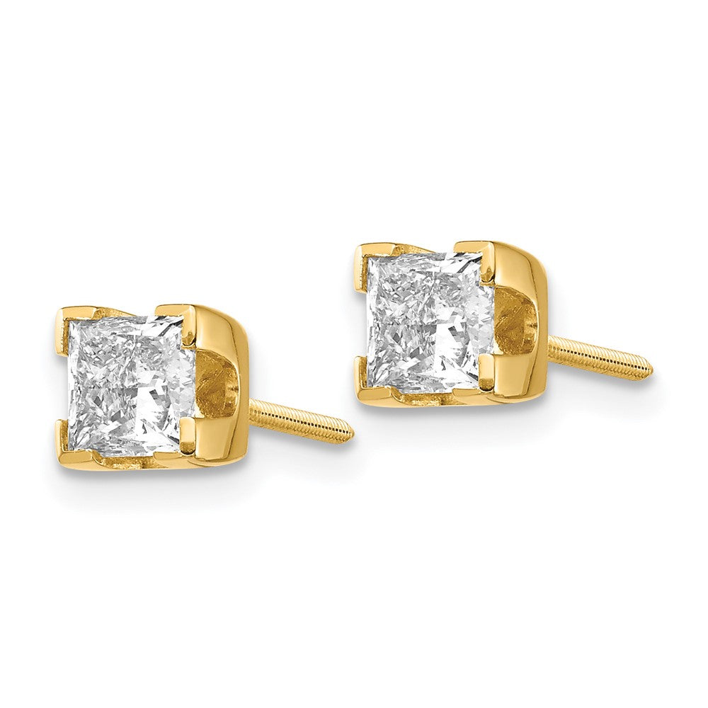 14k Princess-cut Diamond Stud Earrings