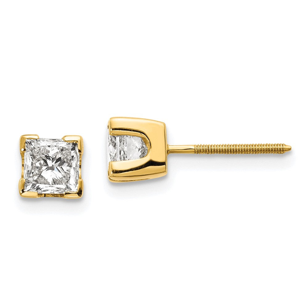 14k Princess-cut Diamond Stud Earrings