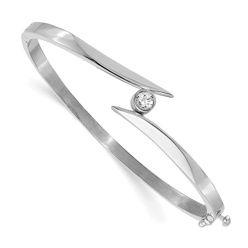 Gold Diamond Solitaire Hinged Bangles