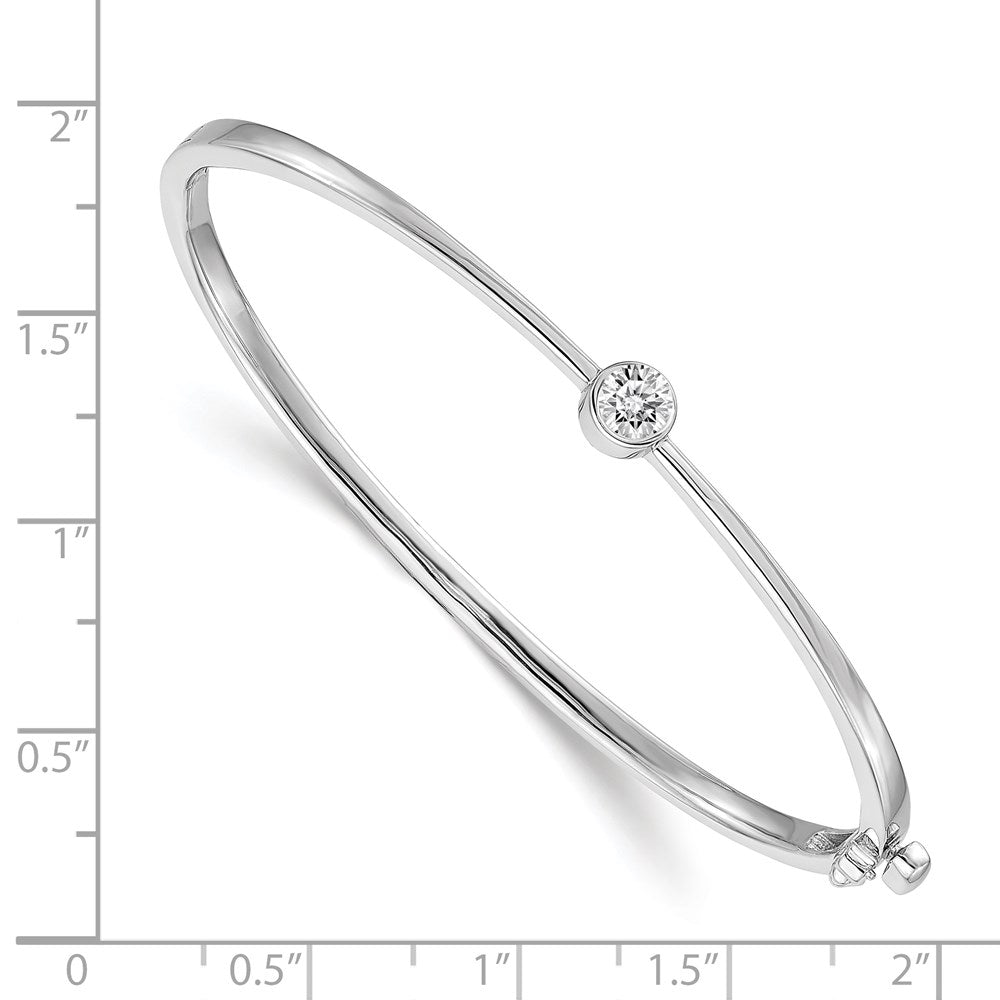 Gold Diamond Solitaire Hinged Bangles