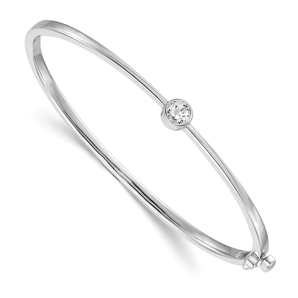 Gold Diamond Solitaire Hinged Bangles