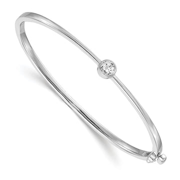 Gold Diamond Solitaire Hinged Bangles
